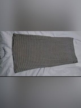 Black and White Striped Pencil Skirt